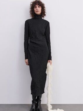 zara gathered asymmetric neckline dress Zara | Dresses | Bloggers Fave Zara Black Gathered Asymmetric Neckline Dress Sz M L Nwt